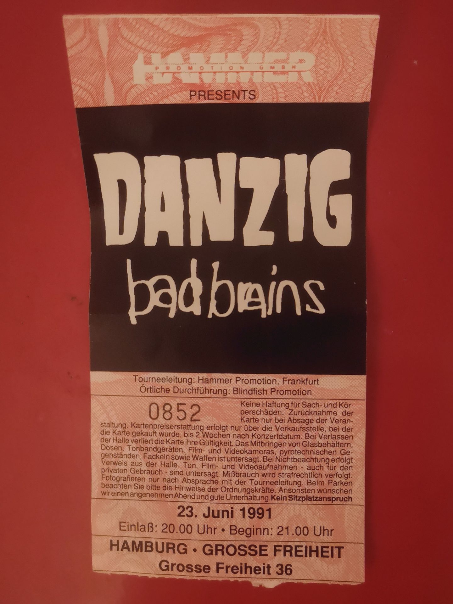 Danzig und die Bad Brains 1991 in Hamburg.